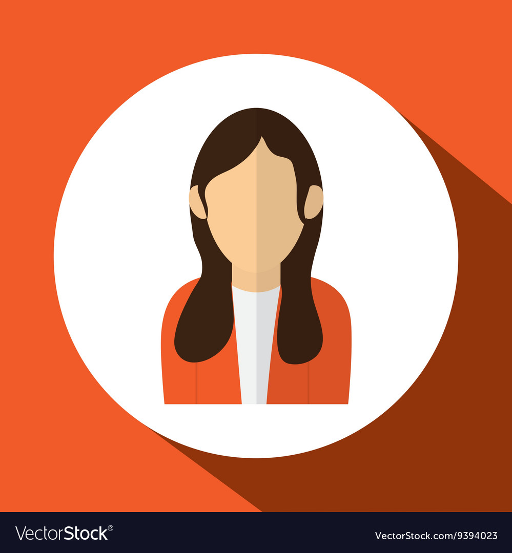 Woman design media icon flat Royalty Free Vector Image