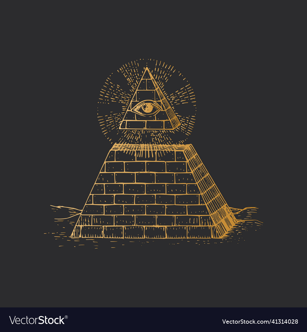 Eye of providence and pyramid