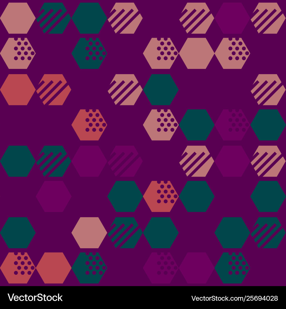 Geometric seamless design pattern with hexagons Vector Image