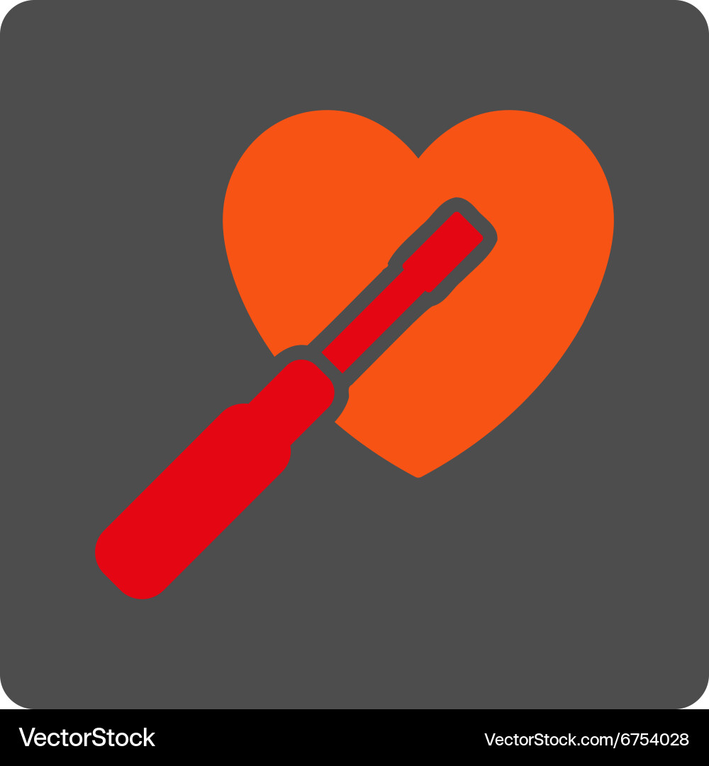 Heart tuning rounded square button Royalty Free Vector Image