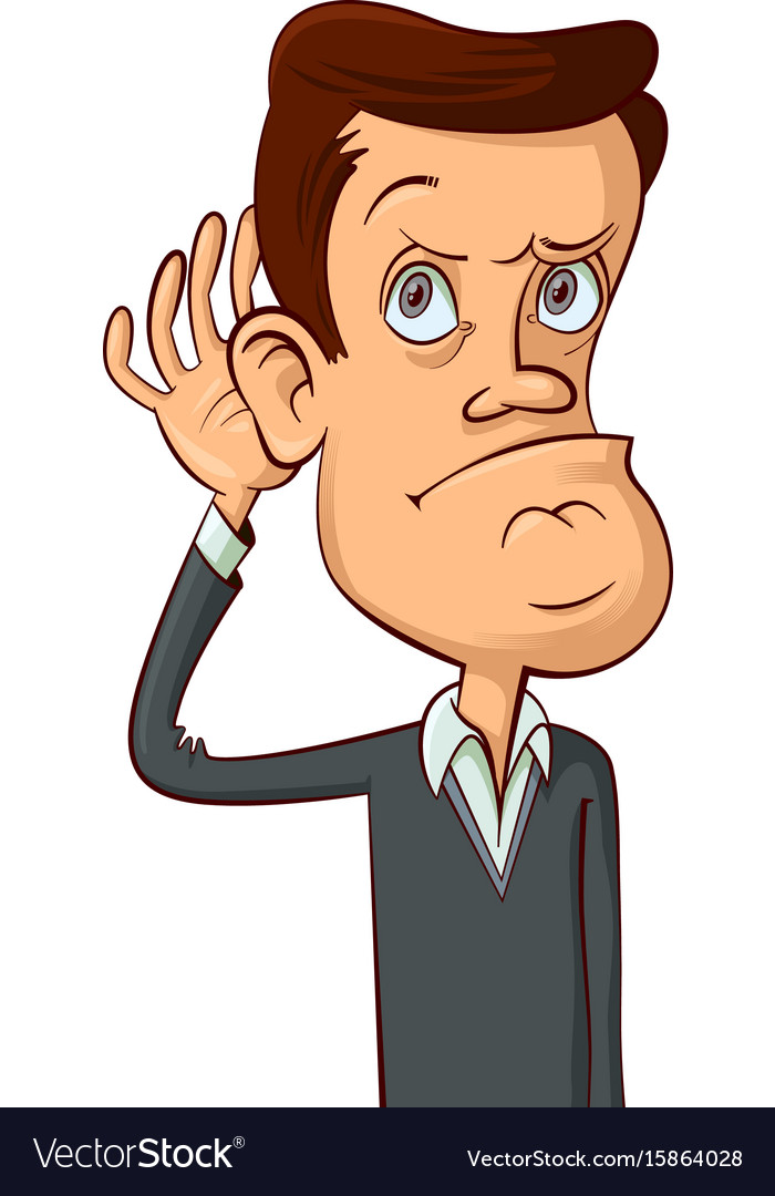 Man hearing something Royalty Free Vector Image