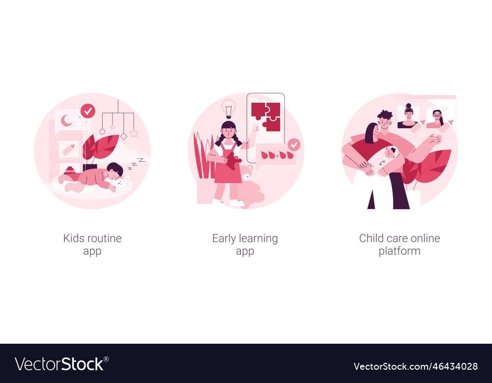 Online childcare service abstract concept Vector Image