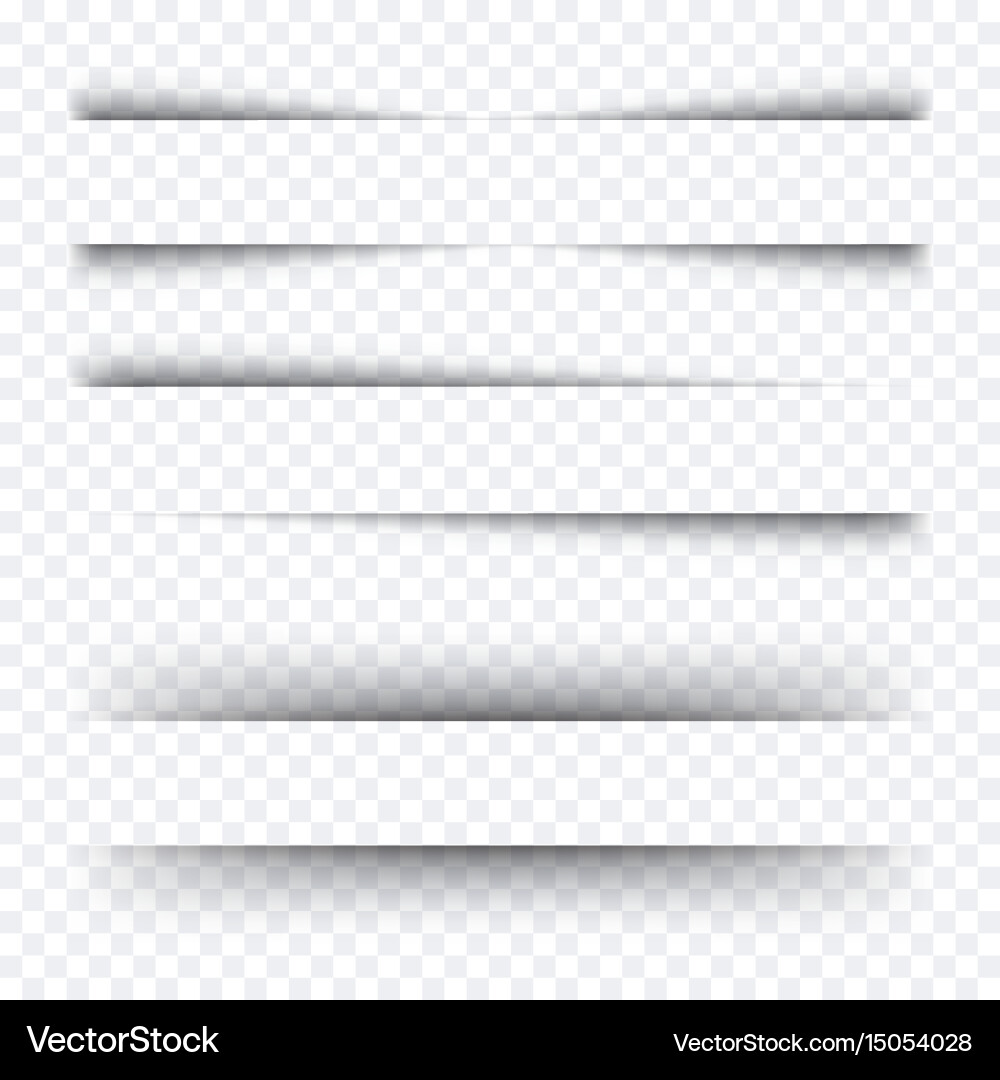 Realistic shadows set of transparent Royalty Free Vector