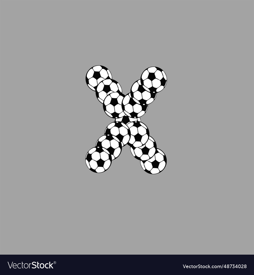 Soccer ball letter x