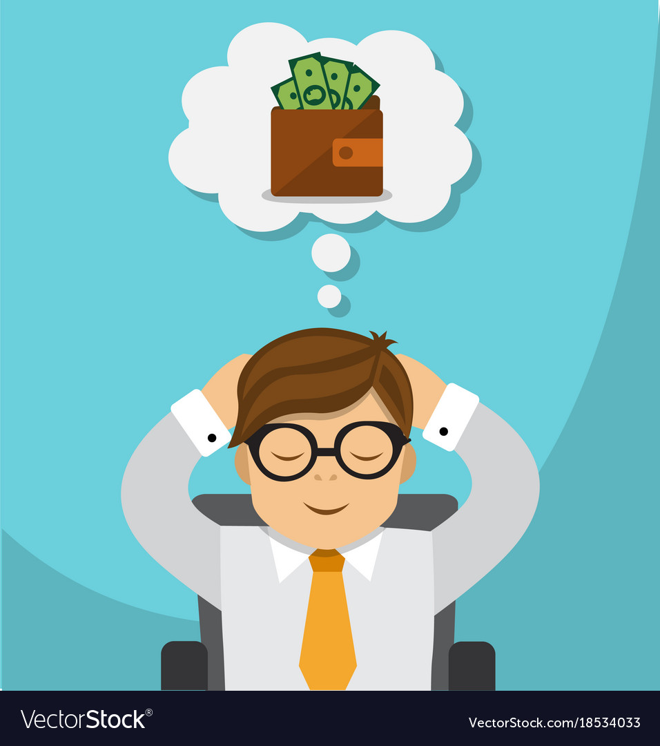 businessman-dreams-about-money-royalty-free-vector-image