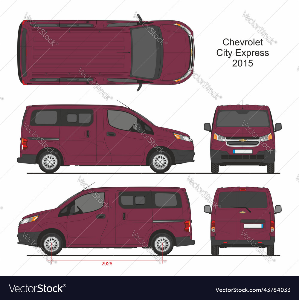 Chevrolet city express passenger van 2015 Vector Image