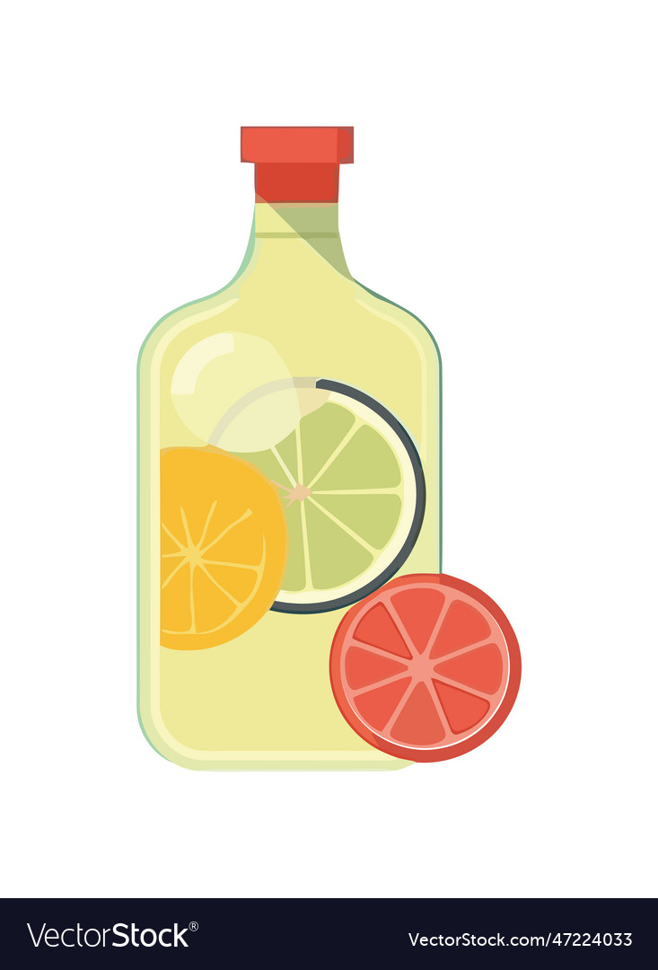 Fresh citrus in organic lemon bottle design