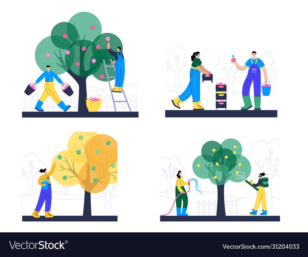 Garden work concept Royalty Free Vector Image - VectorStock