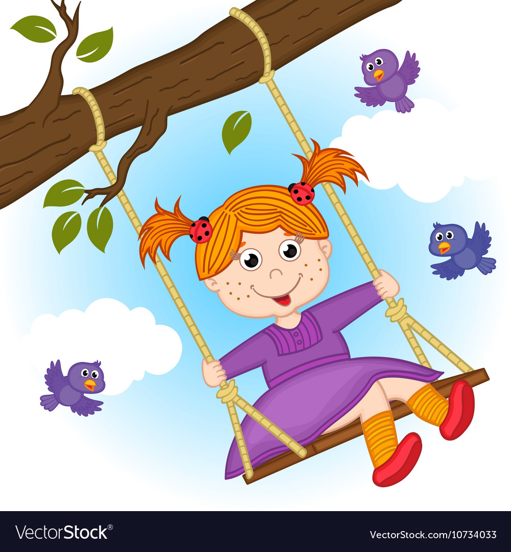 free clipart of child on swing