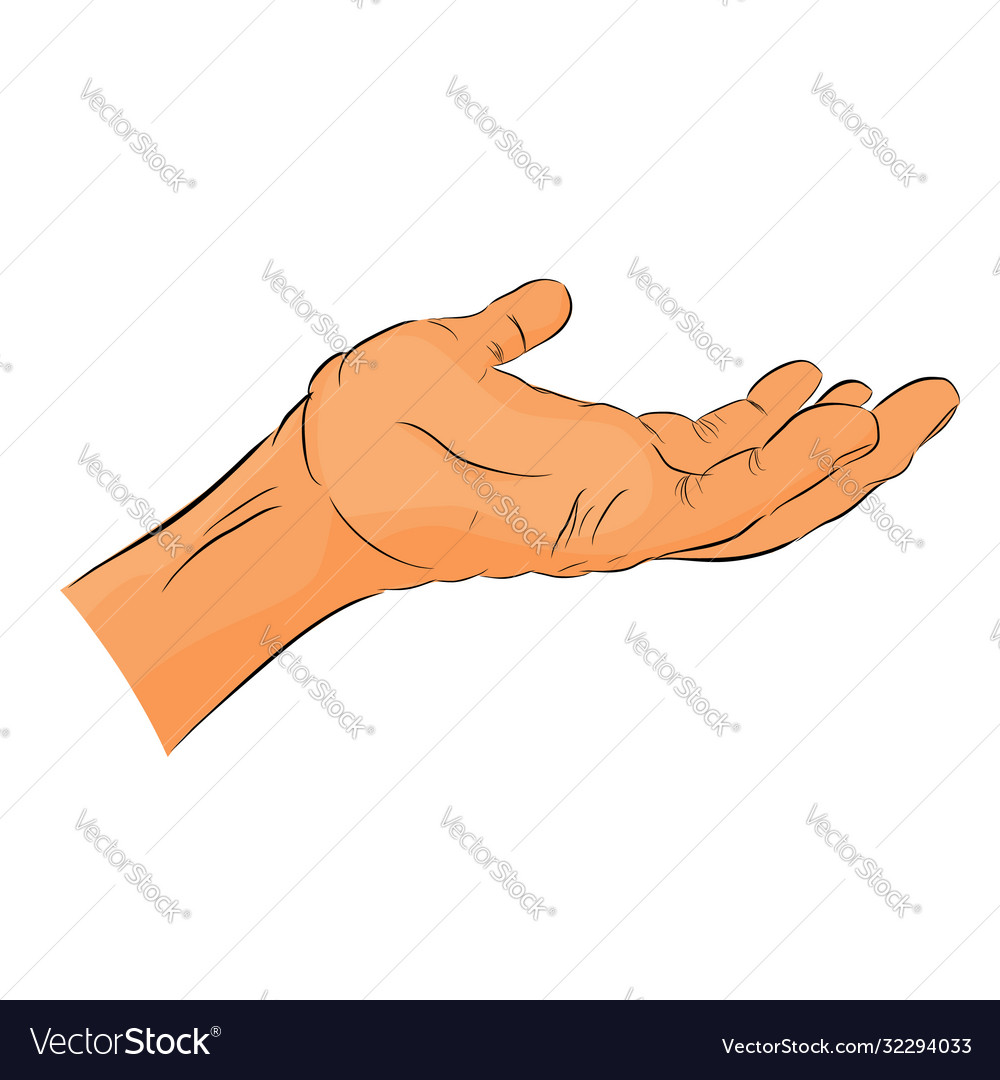 Hand Draw Sketch 6 Gesture Holding Picking Vector Image