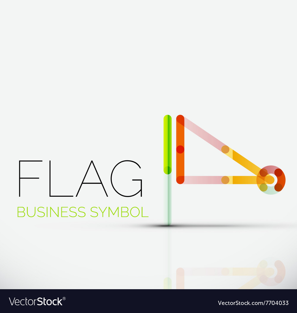 Logo flag abstract linear geometric business icon