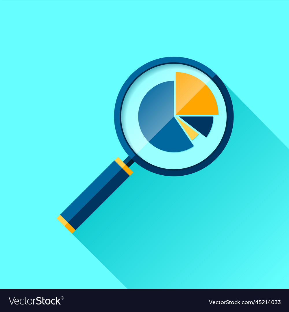 Magnifying glass icon in flat style search loupe Vector Image