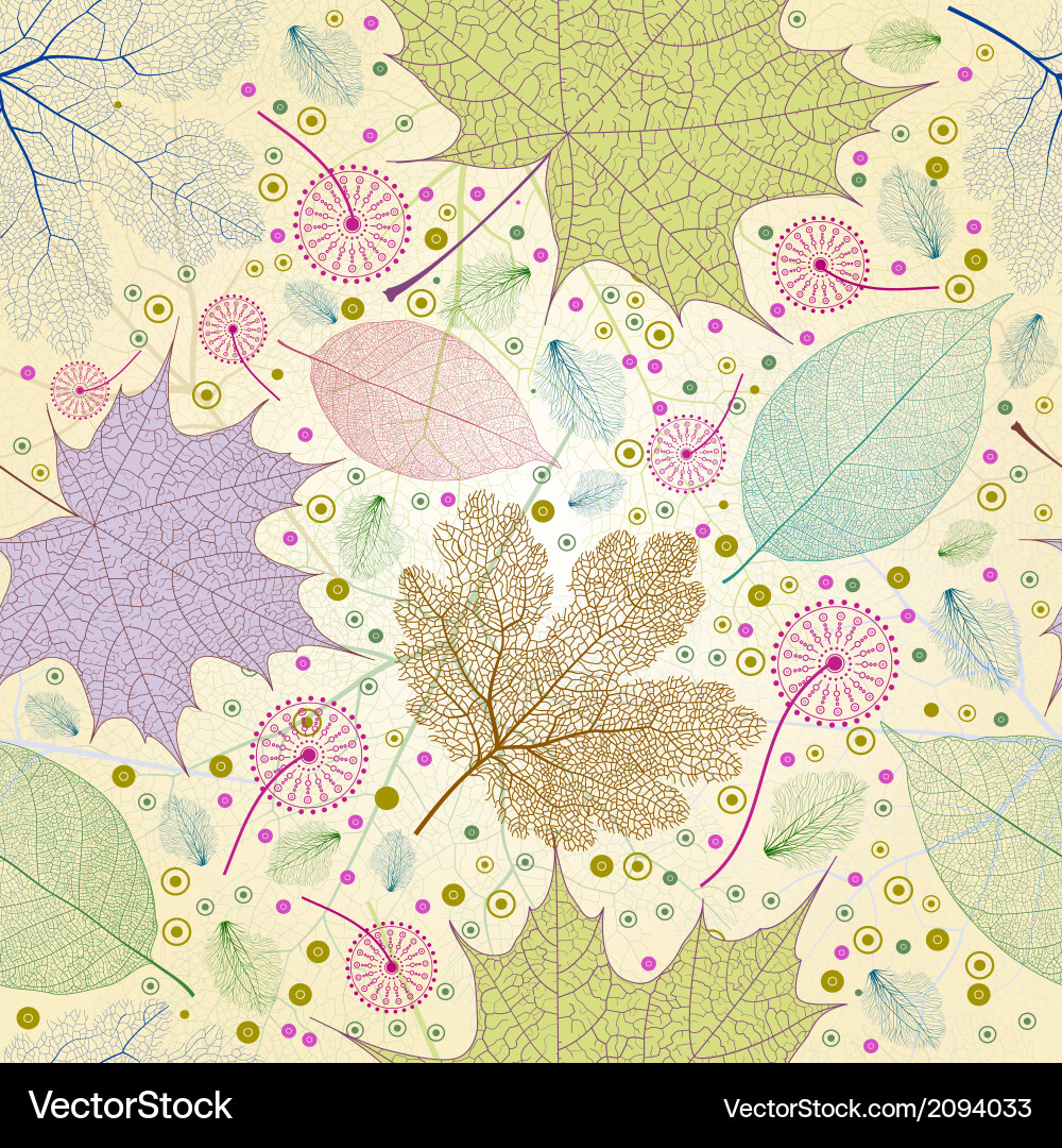 Seamless autumn leaves pattern Royalty Free Vector Image