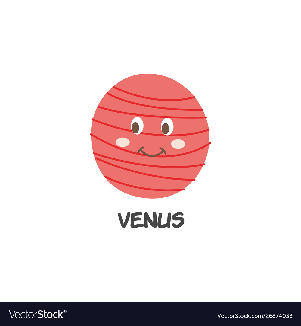 Venus cartoon icon a planet solar system flat Vector Image