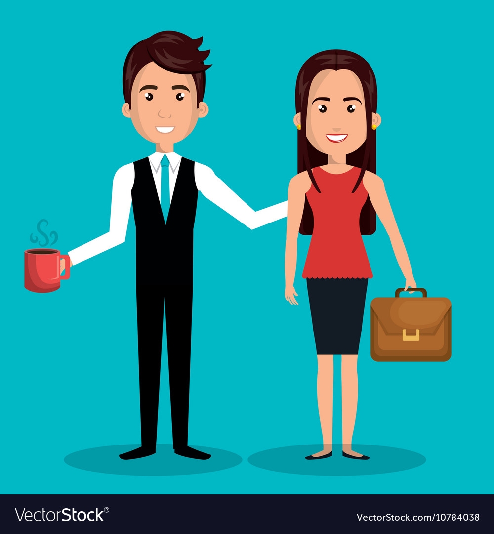 Cartoon woman and man work employee design Vector Image