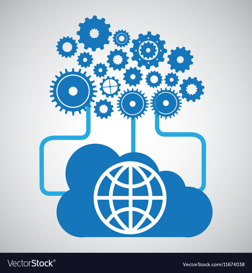 Cloud network globe earth connection design