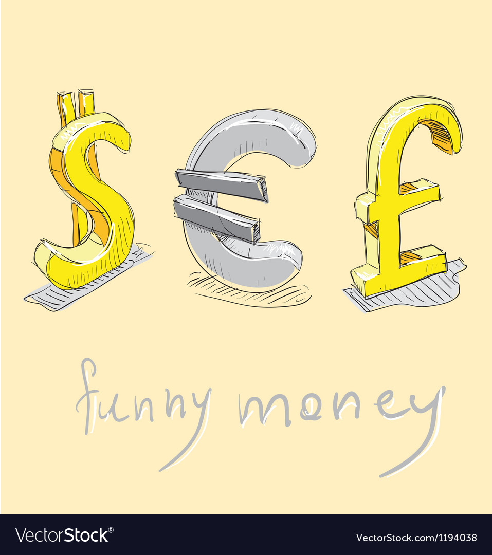 Dollar euro pound funny money signs Royalty Free Vector