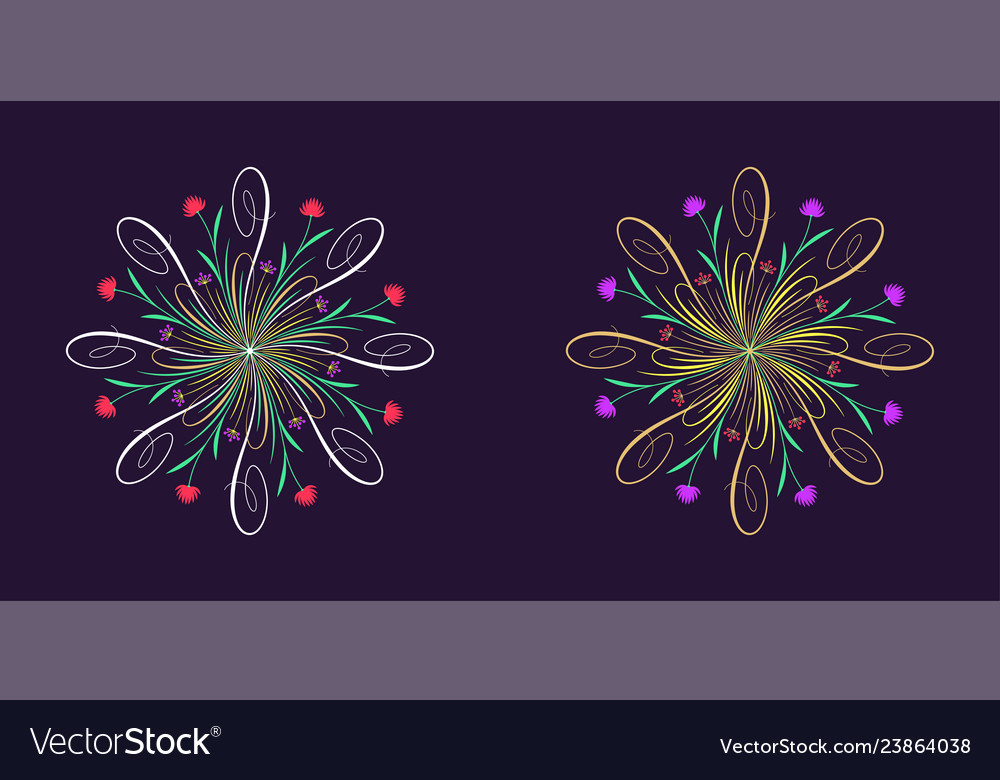 Floral flourish ornament in calligraphic style Vector Image