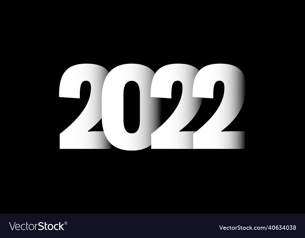 Happy New Year 2022 Logo Text Design Royalty Free Vector