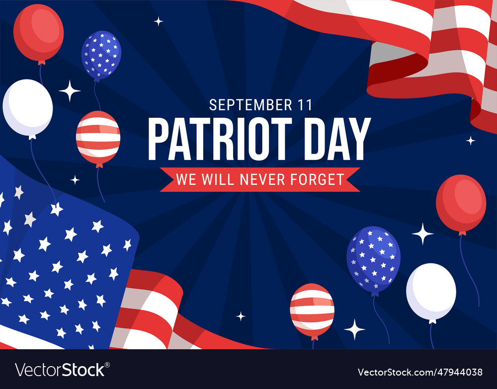 Happy usa patriot day with united states flag 911 Vector Image