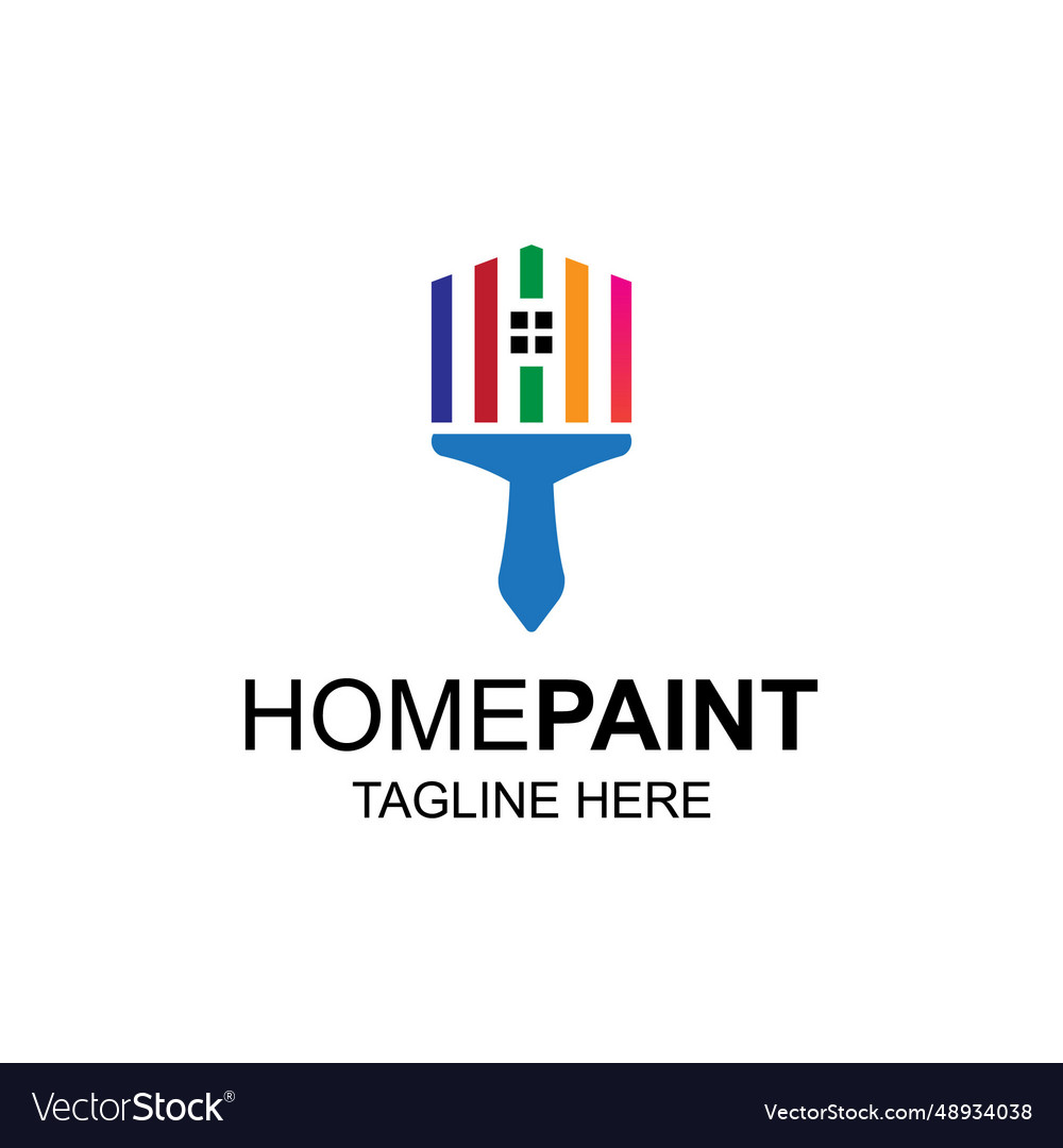 Home paint colors brush logo design template Vector Image