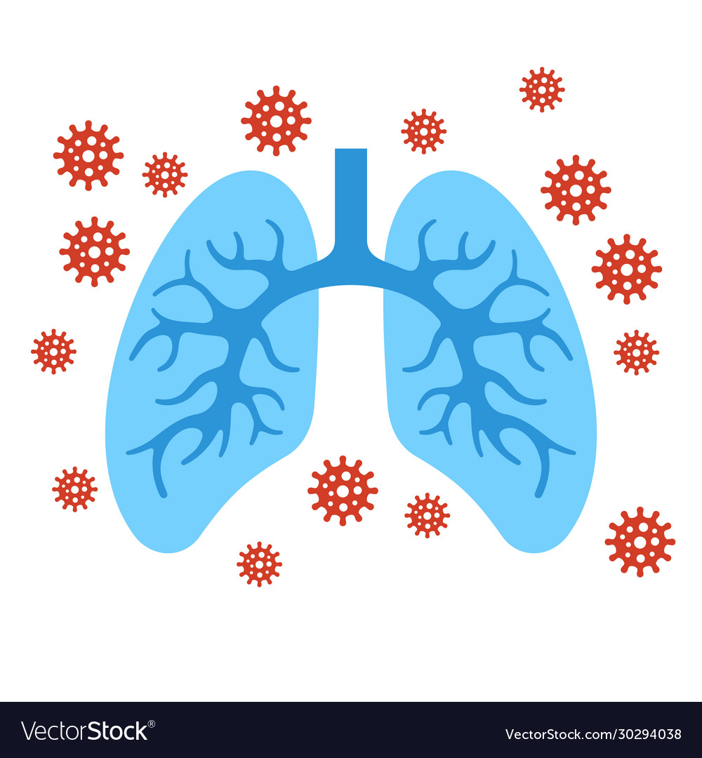 Human lungs infection coronavirus on white Vector Image
