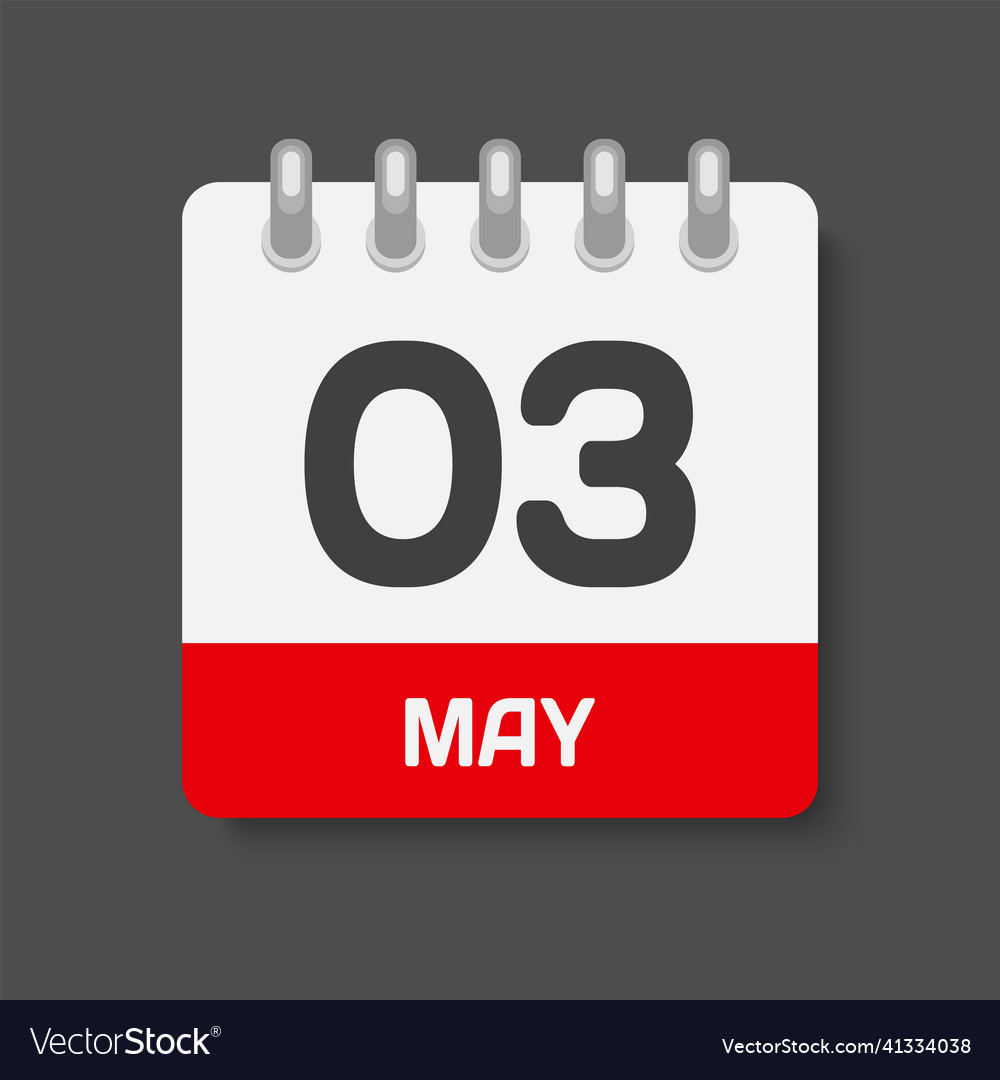 Icon day date 3 may template calendar page