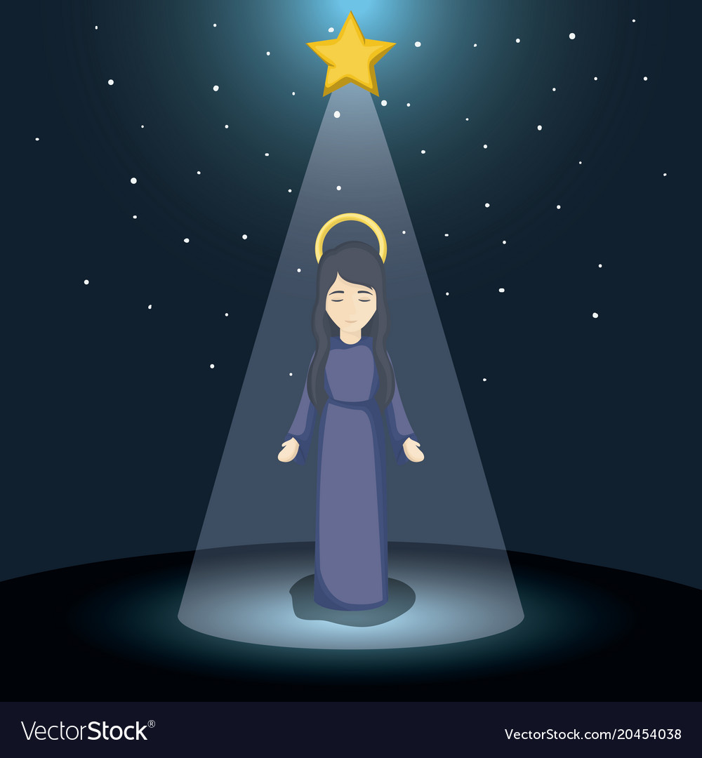 Mary cartoon and christmas design