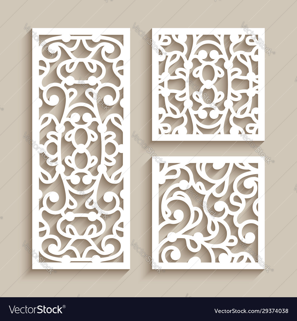 Ornamental tiles with cutout paper pattern Vector Image