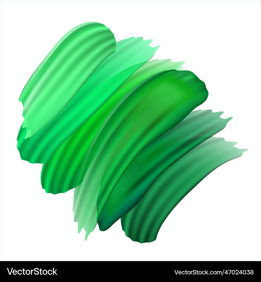 Realistic green paint brush strokes Royalty Free Vector