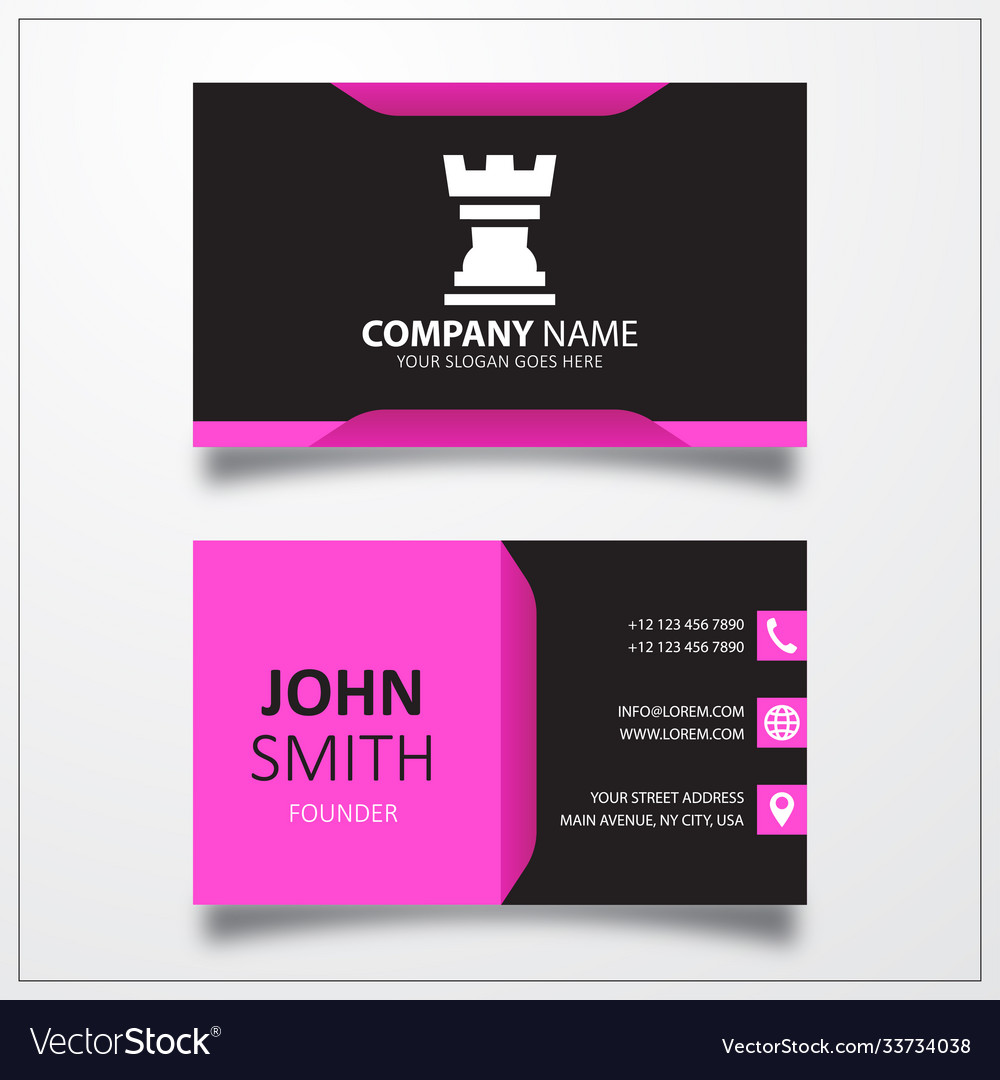 Rook chess icon business card template