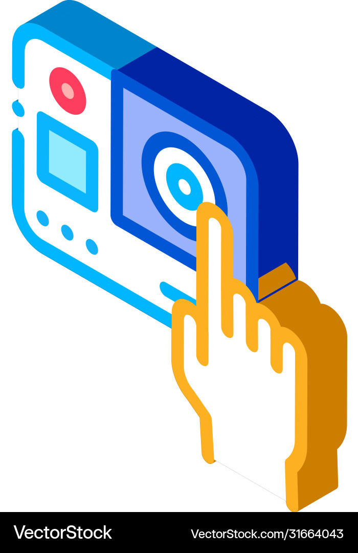 Action camera isometric icon Royalty Free Vector Image