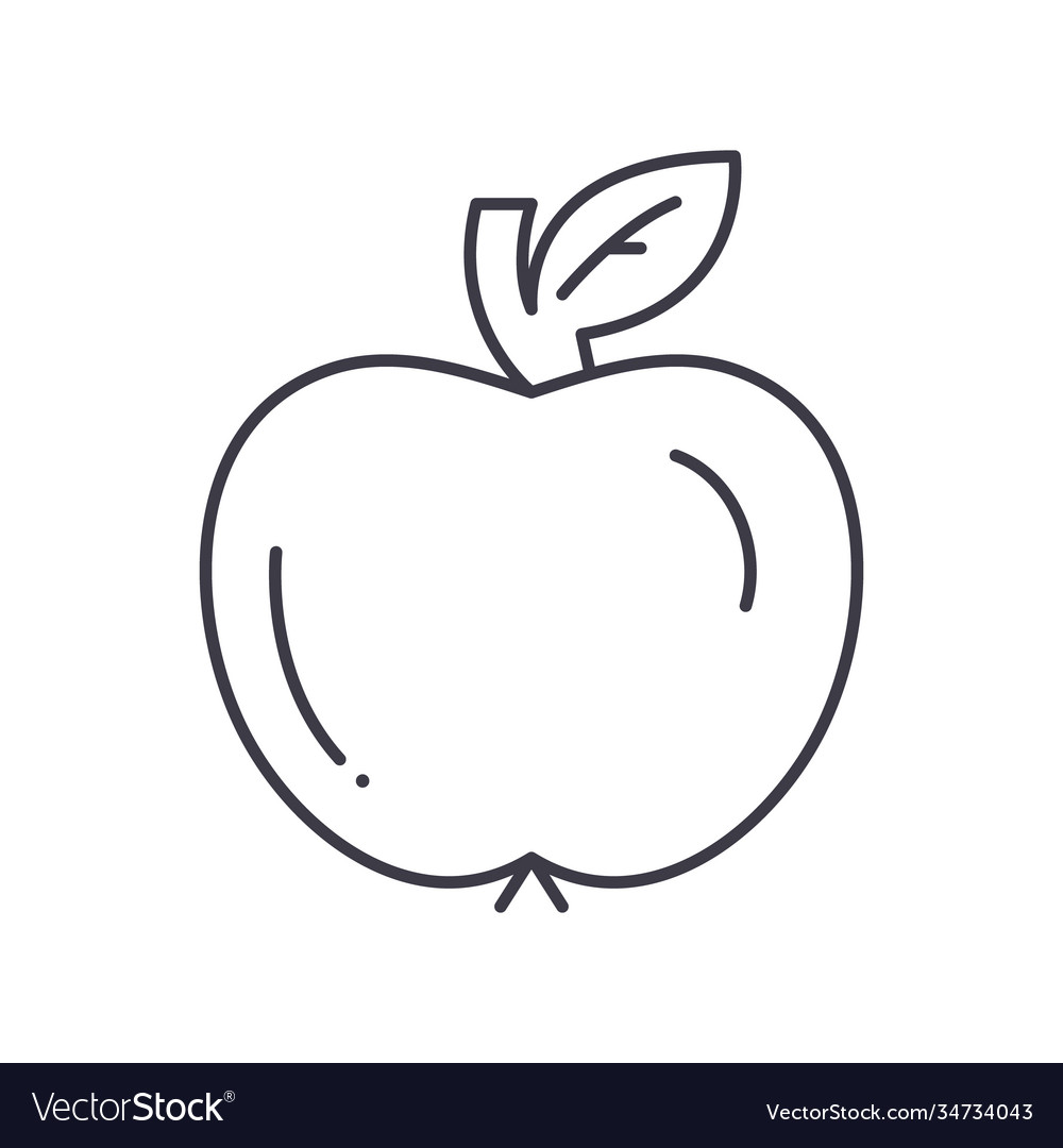 Apple icon linear isolated thin