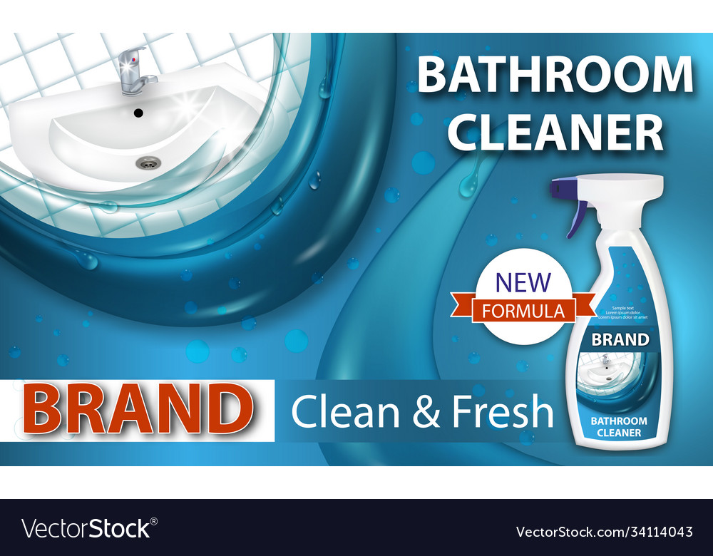 Bathroom cleaner killing bacteria plastic spray Vector Image