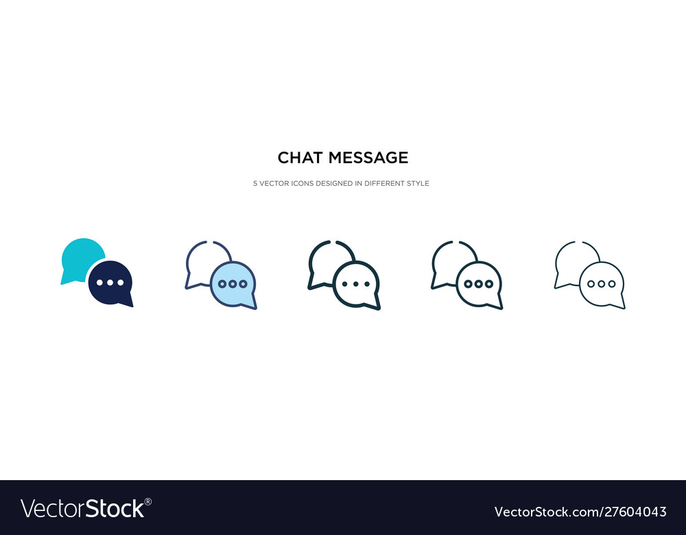 Chat message icon in different style two colored Vector Image