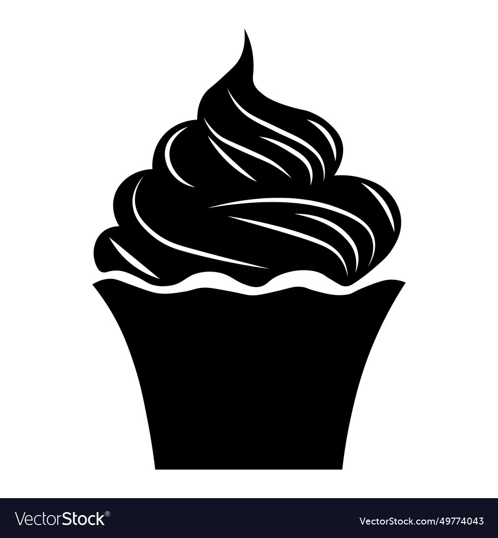 Cupcake black icon on white background