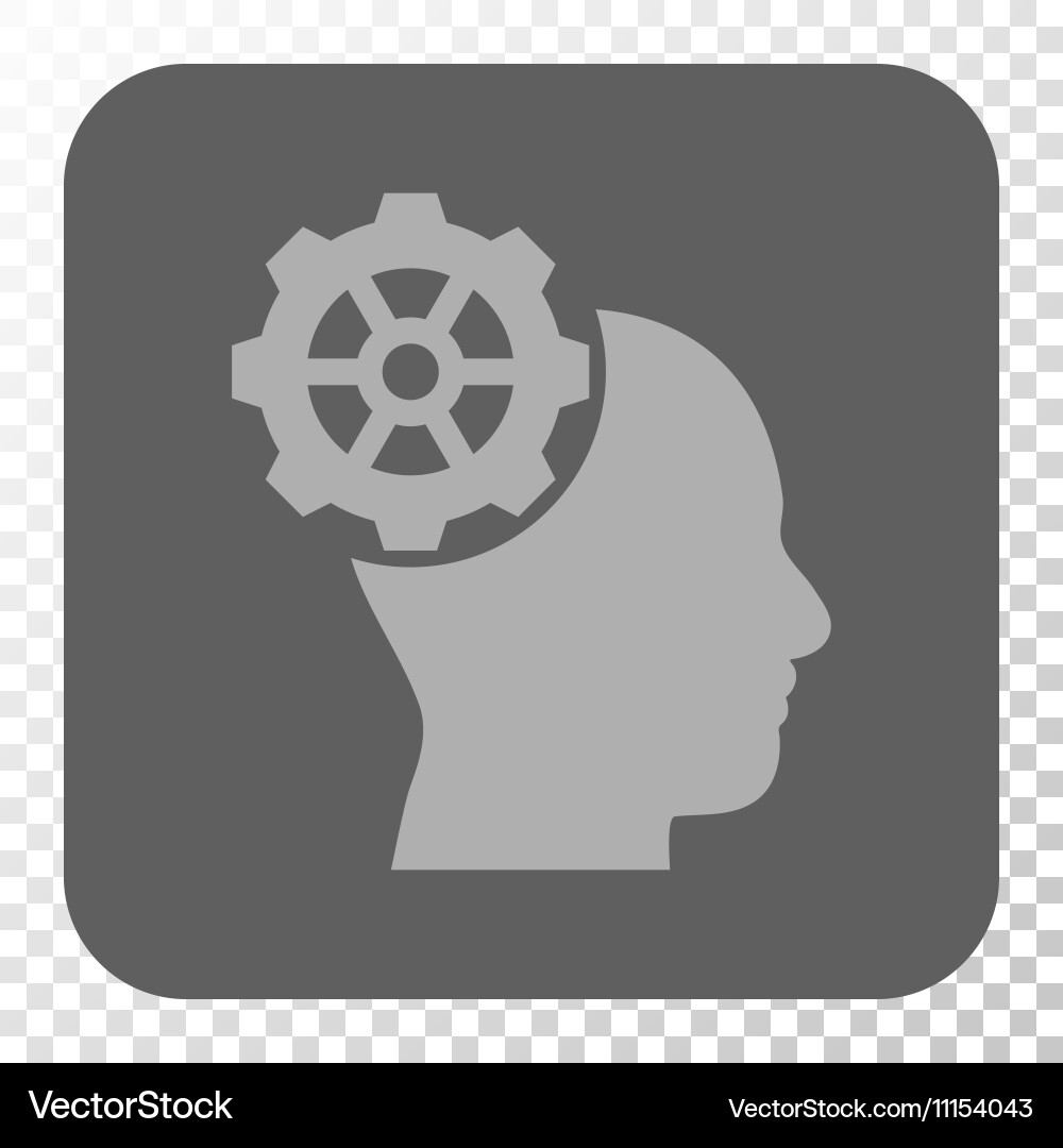 Head gear rounded square button Royalty Free Vector Image