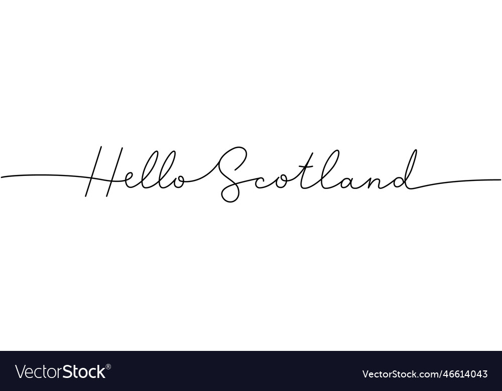 Hello scotland word with continuous one line Vector Image