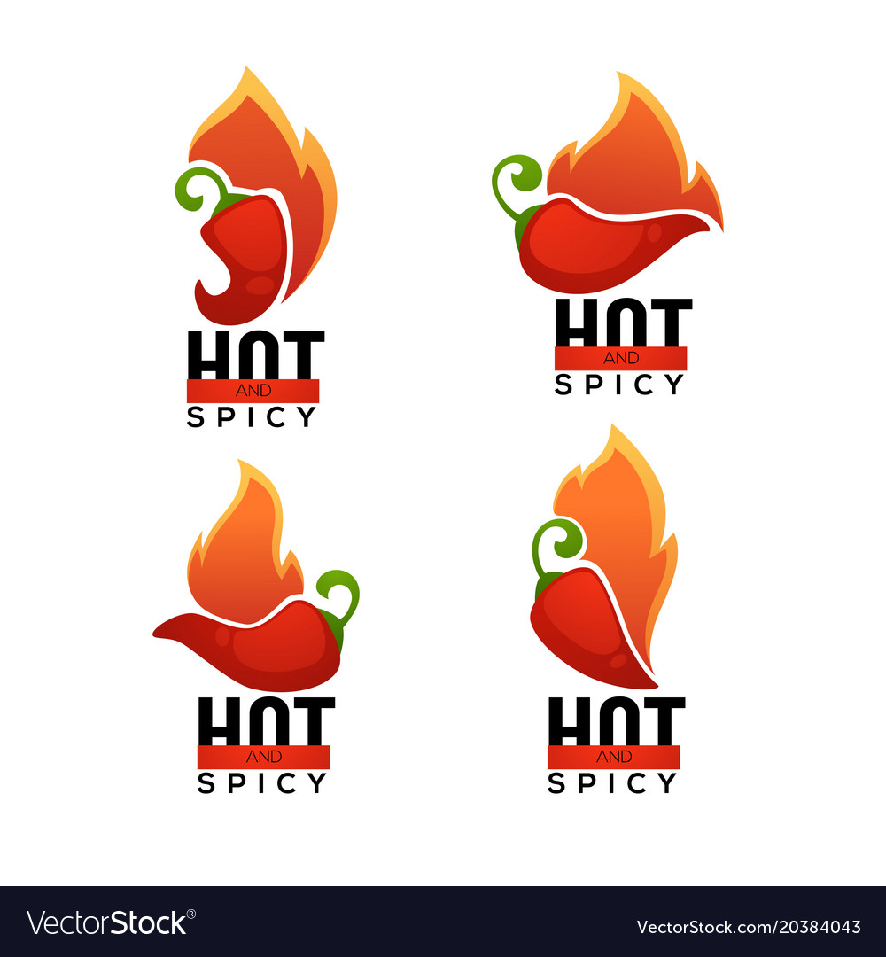 Hot And Spicy Chili Pepper Logo Icons And Vector Image