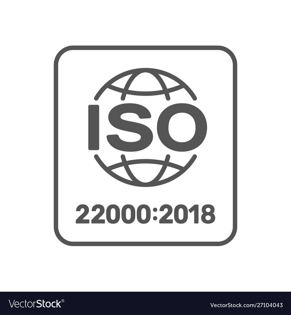 Iso 22000 standard certificate badge Royalty Free Vector