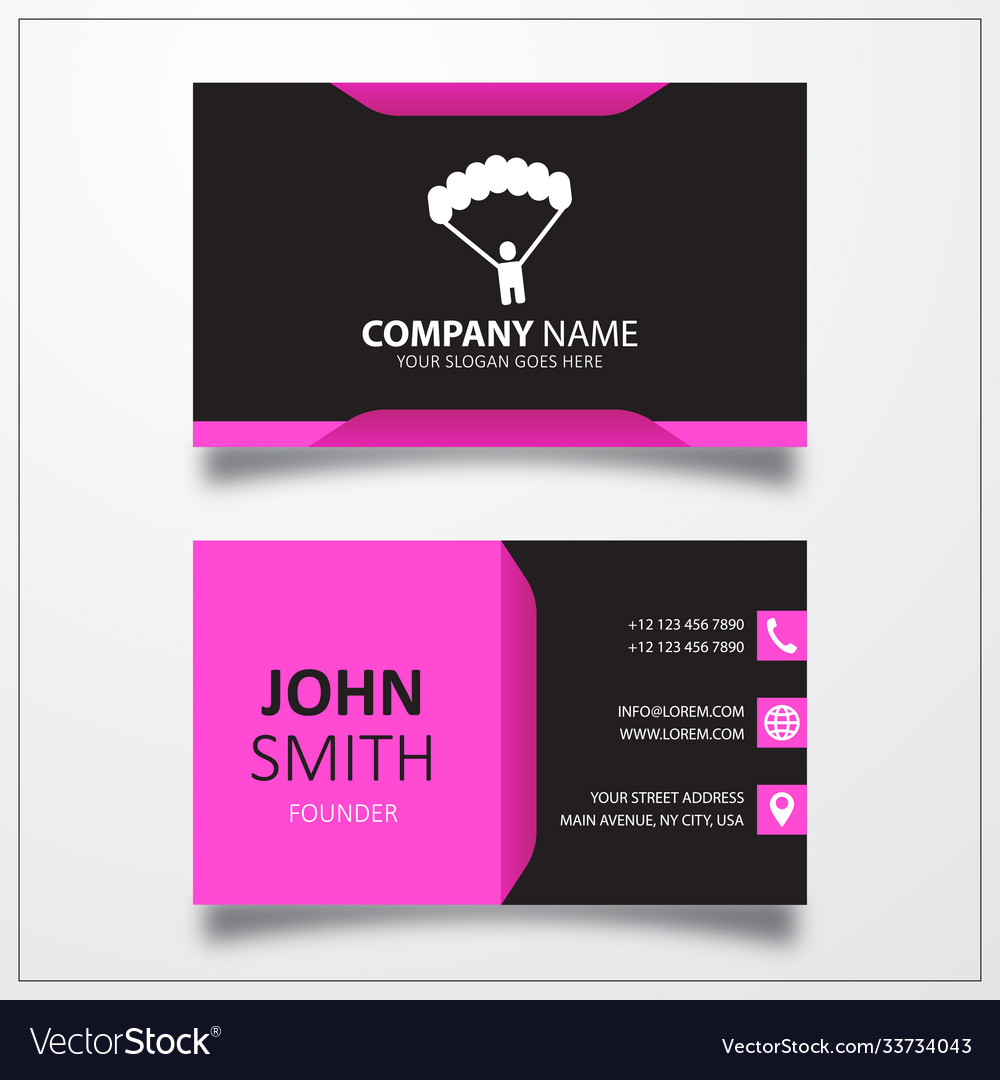 Parachute icon business card template