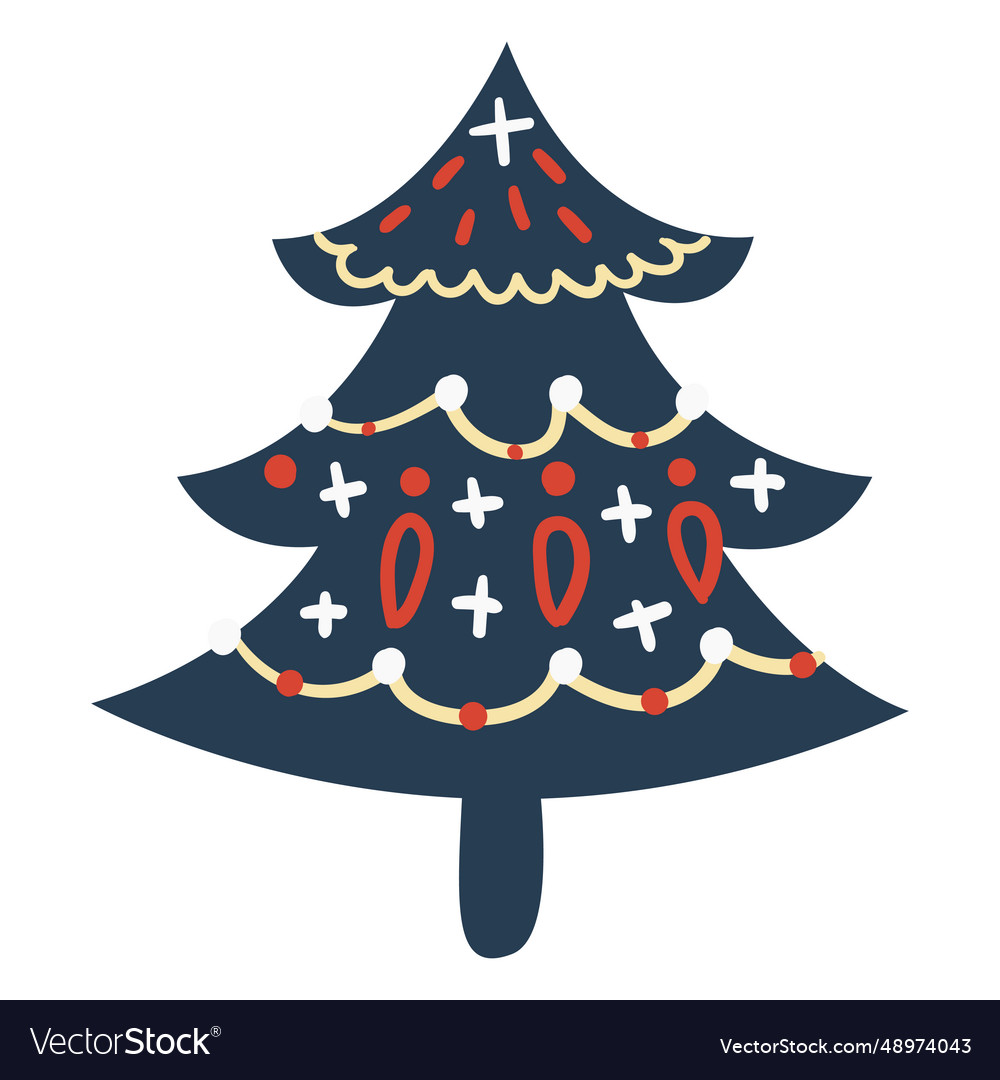 Scandinavian cute christmas tree Royalty Free Vector Image