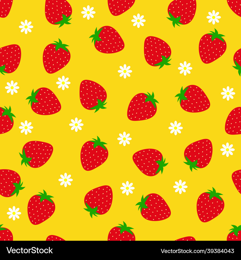 Seamless pattern with strawberries Royalty Free Vector Image