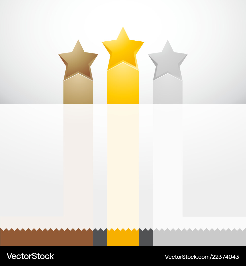 Three stars with ribbons and label Royalty Free Vector Image