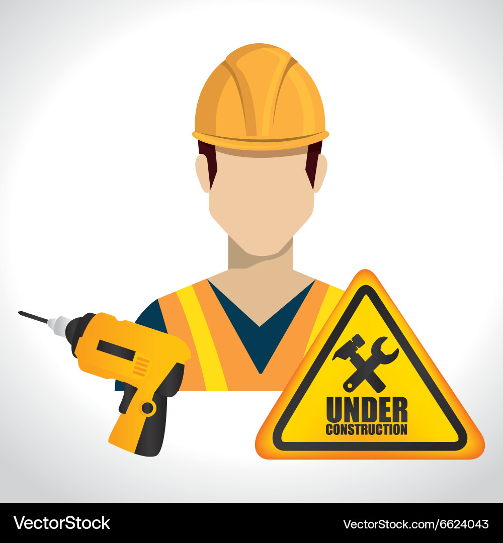 Under construction and tools Royalty Free Vector Image