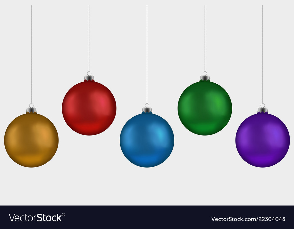 Christmas ball handing on string collection xmas Vector Image