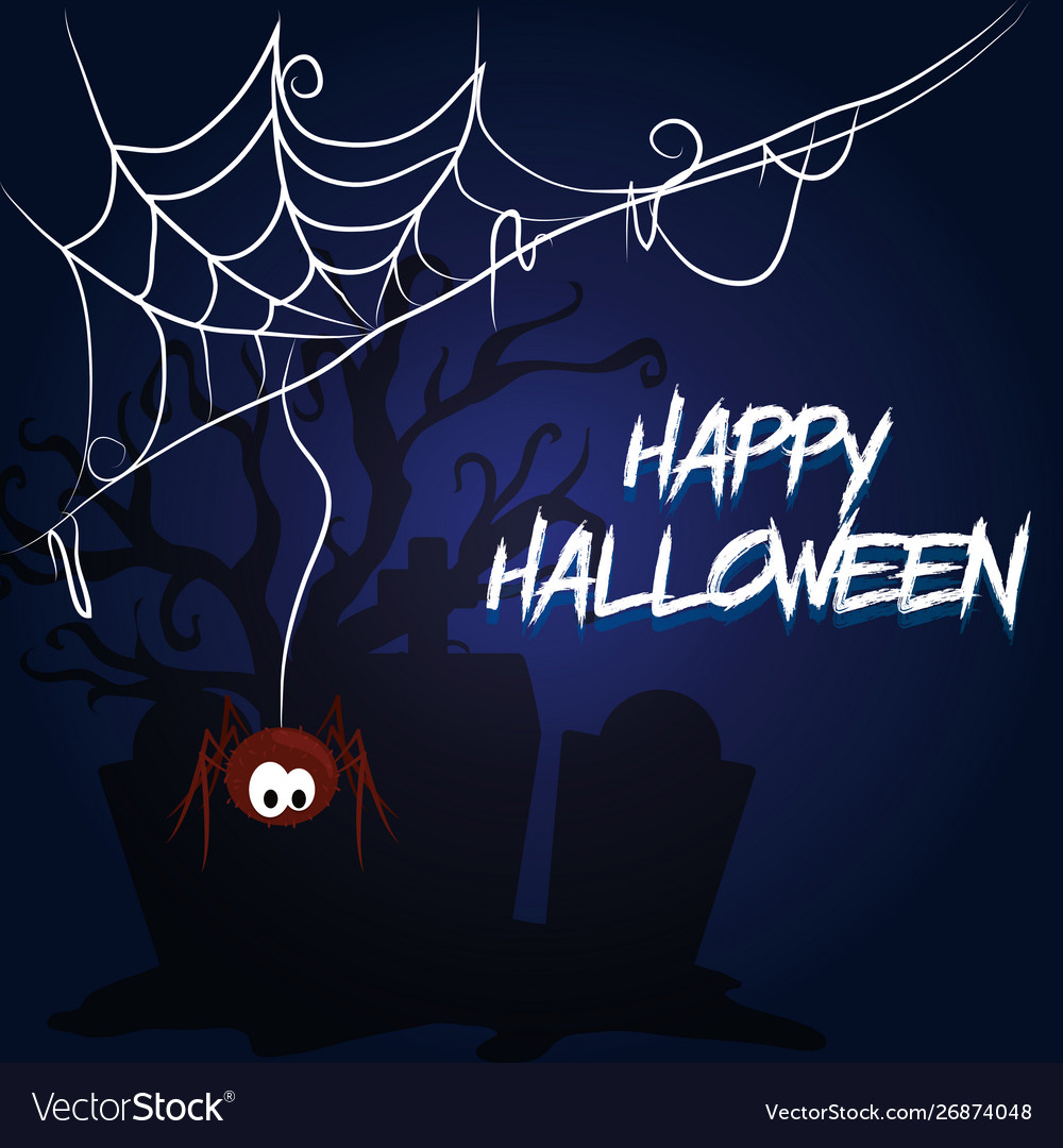 Happy halloween scary night cartoon Royalty Free Vector