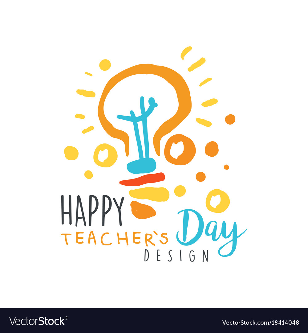 Happy teachers day card concept with electric lamp