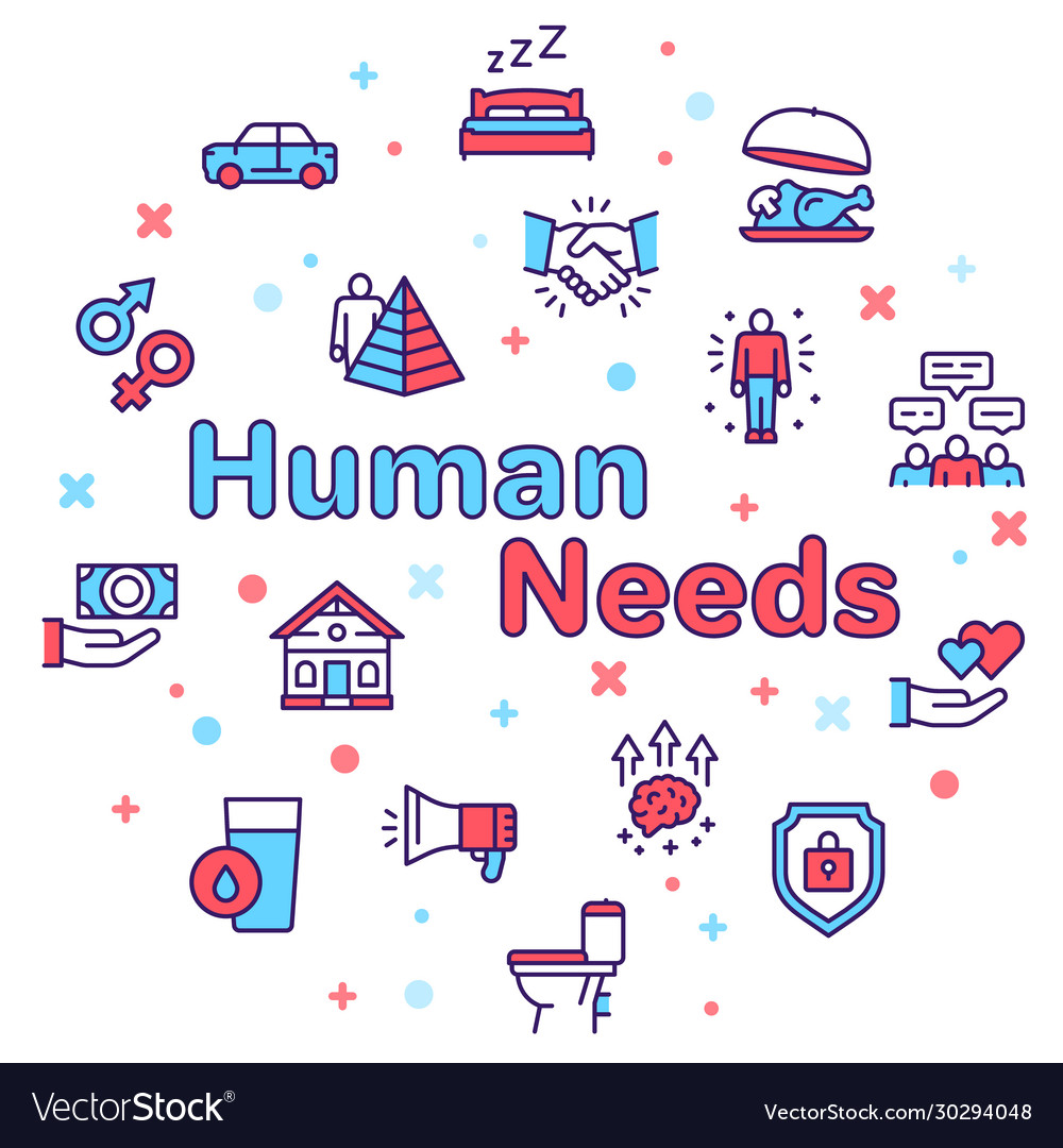 Hierarchy human needs linear color icon set