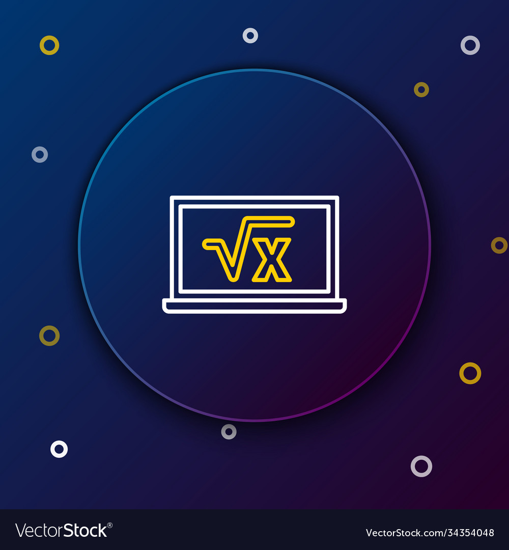 Line square root x glyph on chalkboard icon